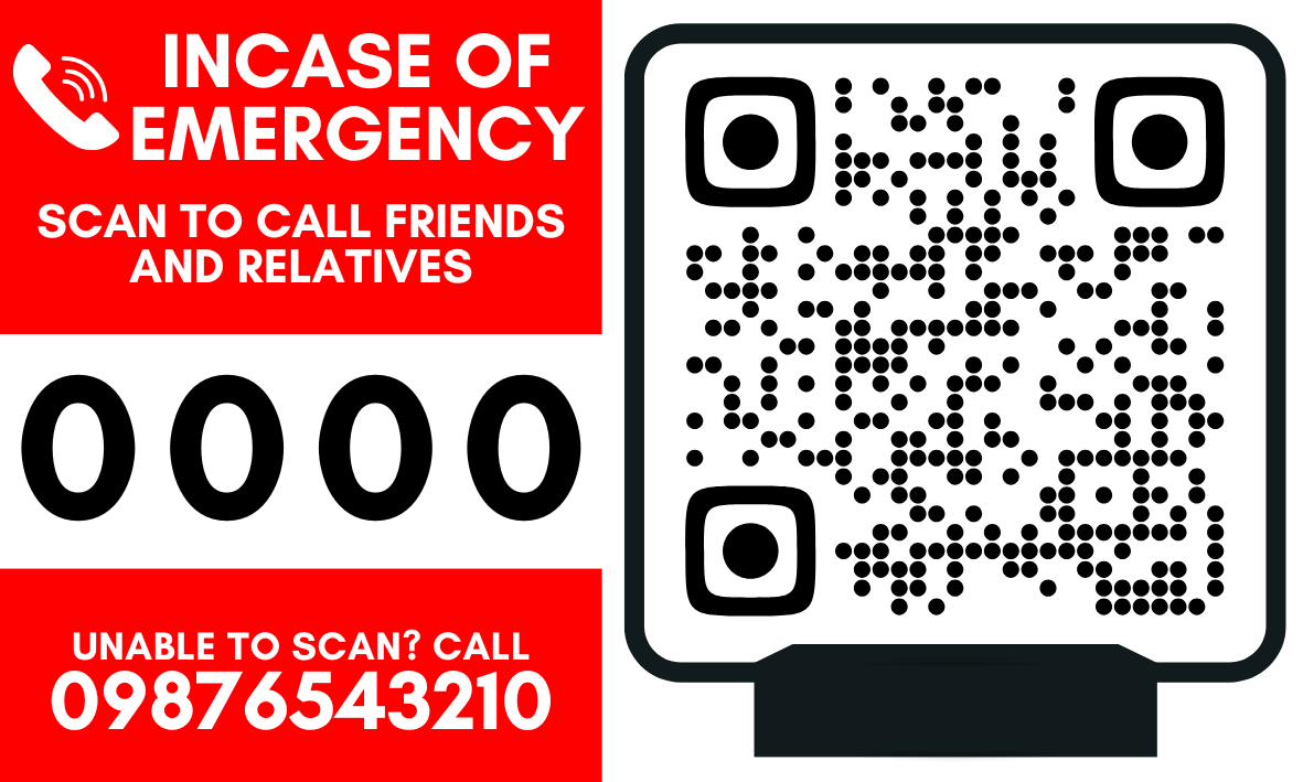 Ownix QR emergency sticker design